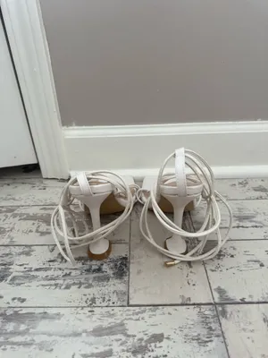 shein white wrap heels thumbnail 5