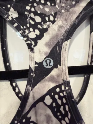 Black & White Patterned Lululemon Cool Racerback Tank Top‎ thumbnail 3