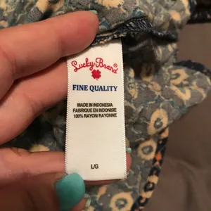 Lucky Brand Blue Floral Peasant Blouse thumbnail 5