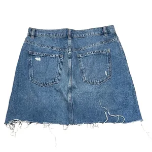 We The Free Free People Skirt Womens Size 29 Blue Denim Mini Distressed thumbnail 3