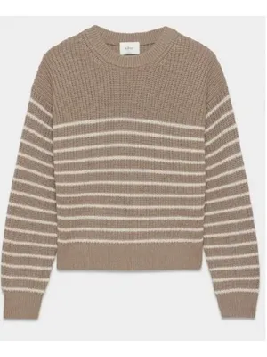 Aritzia Wilfred Maria Merino Wool Pullover Crewneck Striped Sweater Size M thumbnail 1