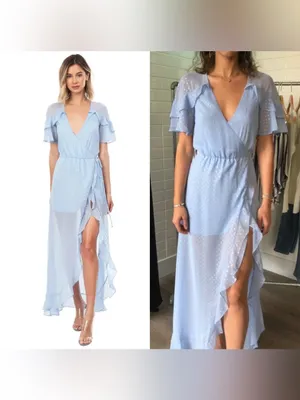 For Love and Lemons Jaime King La Simone Midi Wrap Dress Size S thumbnail 2