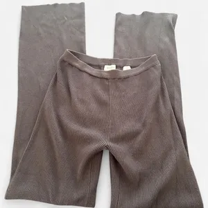 Meshki Black Rue Ribbed Flared Knit Pants | Y2K Minimalist Streetwear | Small thumbnail 6