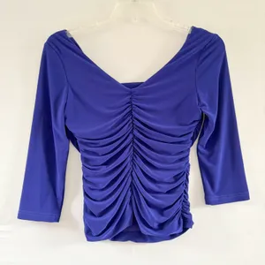 Joseph Ribkoff Royal Blue Cowl Neck Ruched 3/4 Sleeve Size 8 thumbnail 2
