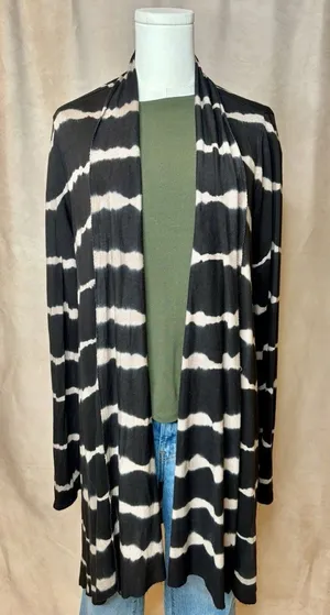 LA Made tie dye stripe long cardigan micromodal thumb hole M thumbnail 1