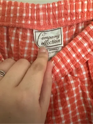 Vintage 90s Red Gingham Cotton Capri Pants Wide Leg Cottagecore Picnic L thumbnail 5