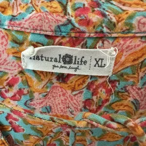 Natural Life Dara Mini Dress XL Floral Boho Hippie Resort Oversized Relaxed thumbnail 2