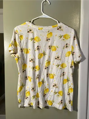Meadow Rue Anthropologie Women’s Size Medium Crewneck T-Shirt White Lemon Print thumbnail 8