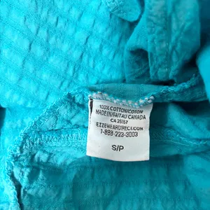 Vermont Country Store Textured Popover‎ Half Sleeve Tunic Blue Top Size S thumbnail 8