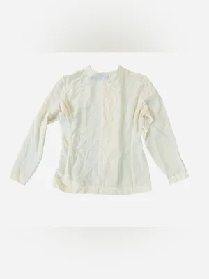 100% Silk Lightweight Cream Button thumbnail 4