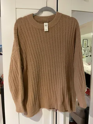 Aerie NWT Ribbed Buttercream Sweater Brown thumbnail 4