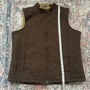 Wolverine Espresso Belmont Quilted Canvas Sherpa Lined Vest Women Size Large thumbnail 8