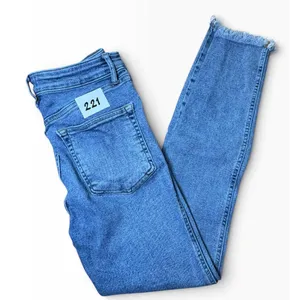 Free People We The Free Twenty Eight High Rise Skinny Jeans Raw Hem Blue Size 28 thumbnail 2