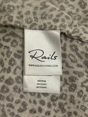 Rails Angelina Sand Cheetah Linen Blend Mini Dress New Size Medium Smocked thumbnail 10