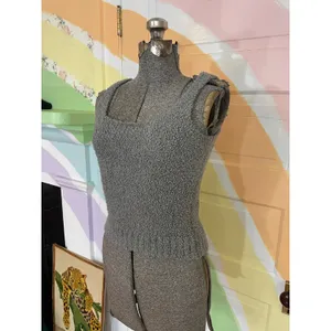 Skims Cozy Knit Robe Cardigan & Tank Set S/M Gray Lounge thumbnail 8