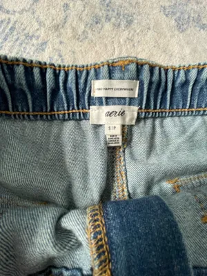 Aerie Dark wash patch pocket denim short thumbnail 3