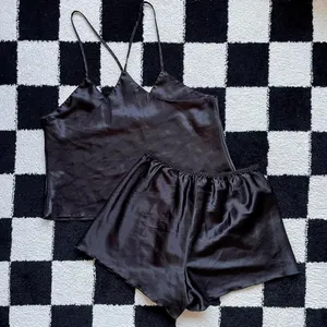 Black Satin PJ Set L Size L thumbnail 2