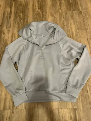 Blue Pullover Zip Up Sweater thumbnail 1