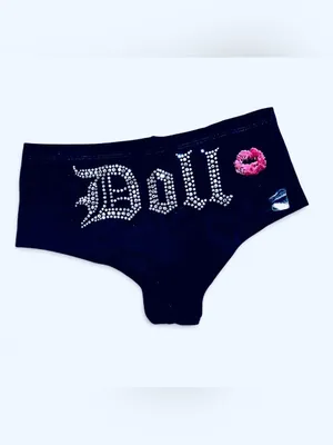 Pussycat Dolls Las Vegas Branded Black Rhinestone Boy Shorts Sz M NWT thumbnail 7