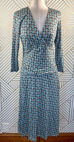 Boden‎ Jersey Floral Faux Wrap V-Neck Dress WH148 thumbnail 1