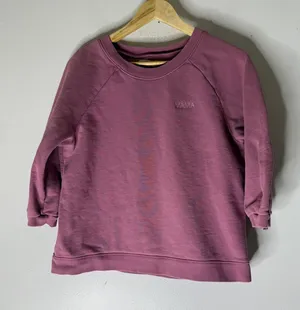 Madewell Purple 3/4‎ Sleeve Crew Neck Sweatshirt “mama” Small thumbnail 1