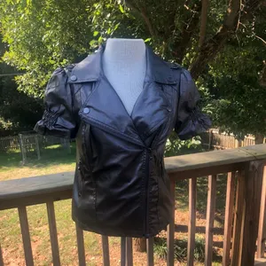 Wet Seal Faux Leather Gunmetal Silver Jacket L thumbnail 7