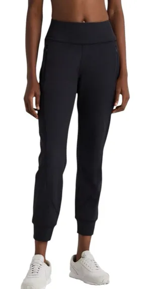 NWT Quince Whistler Mid Rise Thermal Joggers in Black Womens Size Medium thumbnail 1