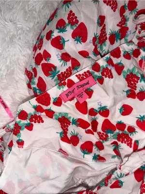 Betsey Johnson Pink and Red Strawberry-Print Maxi Dress thumbnail 5