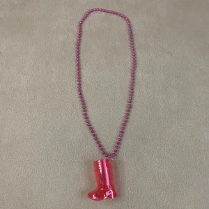 Pink Cowboy Boot Charm Necklace Fun Fiesta Party‎ Accessory Plastic Shot Glass thumbnail 2