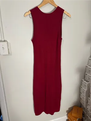 NWT Banana Republic ribbed midi dress red large thumbnail 4
