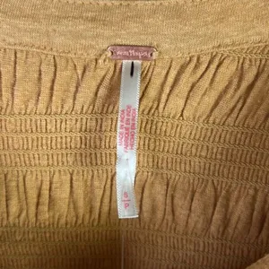 New Free people Mara Mae yellow tunic top size S Oversized boho v neck oversized thumbnail 3