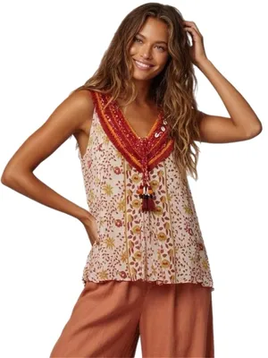 Poupette St Barth Crochet Embellished Tank Size Medium thumbnail 1