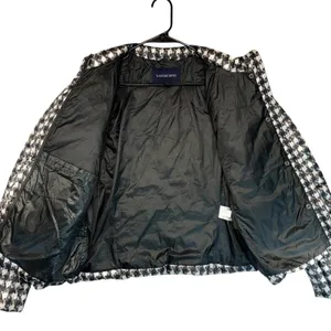 Lands End Womens Houndstooth Quilted Jacket Lightweight Classic‎ Medium(10/12) thumbnail 3
