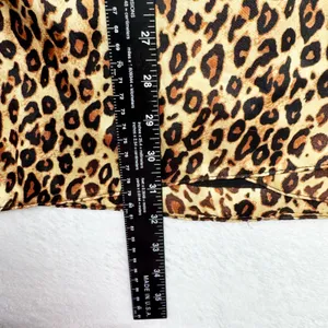Zara Leopard Print Satin Mini Wrap Dress Womens Size S‎ Brown Animal Long Sleeve thumbnail 5