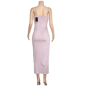 NBD Dream High Slit Strapless Gown, Lilac, Medium thumbnail 8