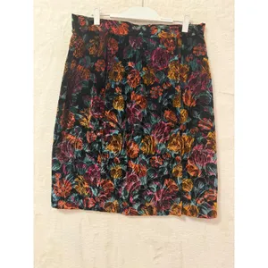 Nu-Bar Fashions Vintage Floral Velvet Pencil Skirt Womens 22W Made in USA Black thumbnail 7
