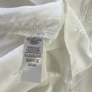 LOFT Women Large White Eyelet Embroidered Flutter Sleeve Tunic Top Boho L Summer thumbnail 5
