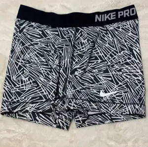 Black and White Zebra Print Nike Pro Shirts thumbnail 2