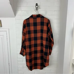 Amazon Checkered Plaid Snap Button Down Flannel Shirt Dress Size S thumbnail 10