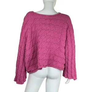 POL Pink Cable Knit‎ Oversized Cropped Sweater Size S thumbnail 9