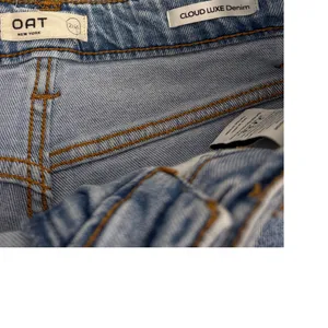 OAT NYC Wide Leg High Rise Loose Fit Light Wash Denim Blue Jeans Size 2 | 26 thumbnail 4