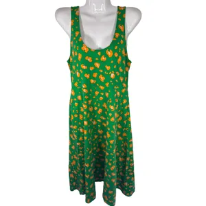 Tabitha Brown for Target Green Leopard Print Scoop‎ Neck Midi Dress Pockets Sz M thumbnail 2