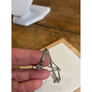 HEADPHONES pendant silver Necklace With Rhinestone-Accented Pendant On Fine Chai thumbnail 9