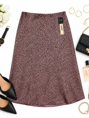 Victoria’s Secret PINK Satin Leopard Midi Slip Skirt Pink Black Bias Cut XL NWT thumbnail 15