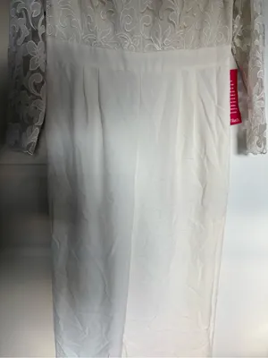 ELIZA J Embroidered Bodice Ivory Wide Leg Jumpsuit Size 12 thumbnail 4