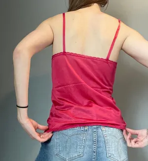 red lingerie tank top thumbnail 4