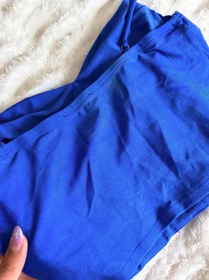 Blue corset top with rhinestone straps thumbnail 2
