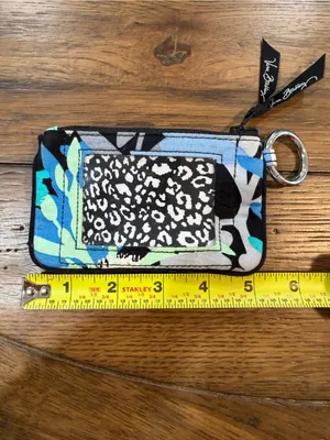 Vera Bradley Floral Zip Wristlet in Blue, Black, White, Mint thumbnail 6