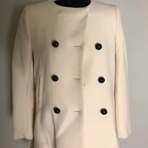 Zara Cream Double-Breasted Women's Coat thumbnail 2