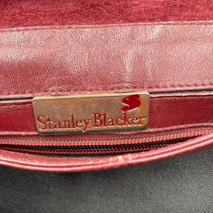 Vintage 60s 70s Stanley Blacker Designer Shoulder Bag Purse Burgundy Red Leather thumbnail 8